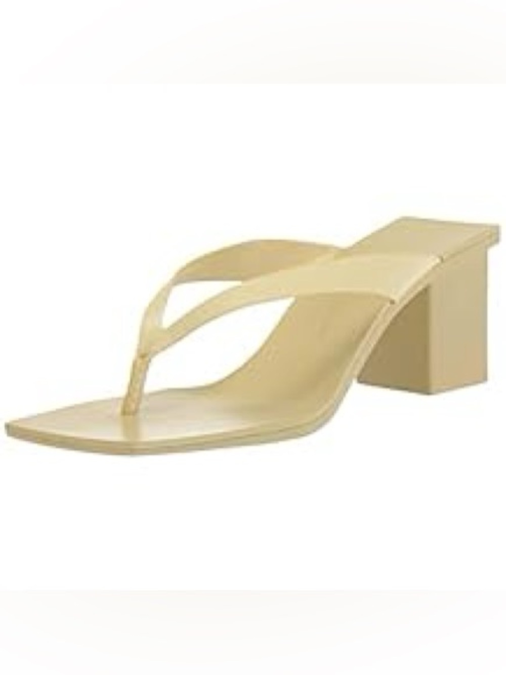 Chinese Laundry Pale Yellow Square Toe Block Heel Thong Sandals - Picture 3 of 4